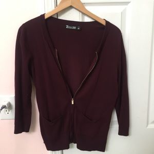 short plum cardigan
